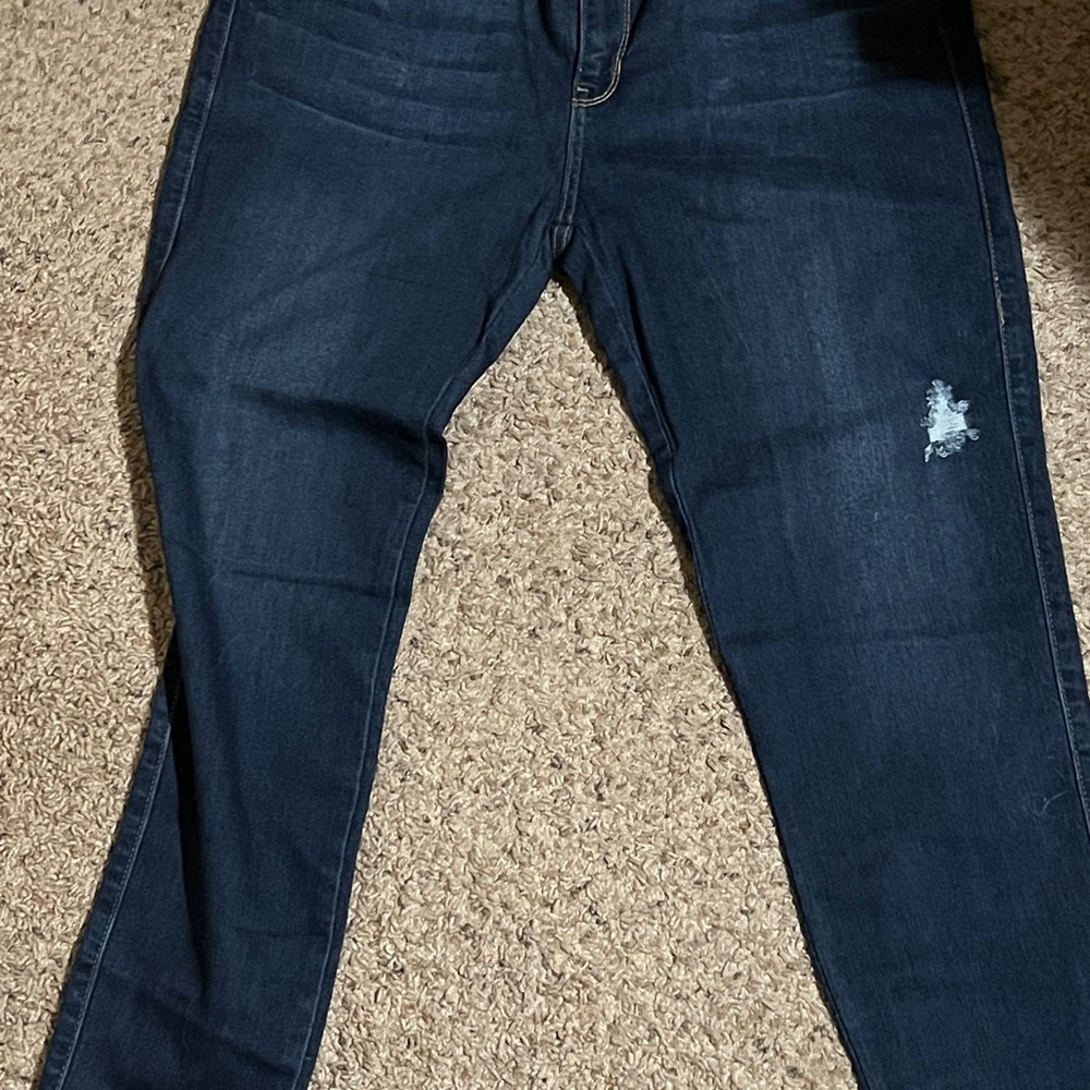 Just USA Dark Indigo Skinny Jeans with Subtle Distress